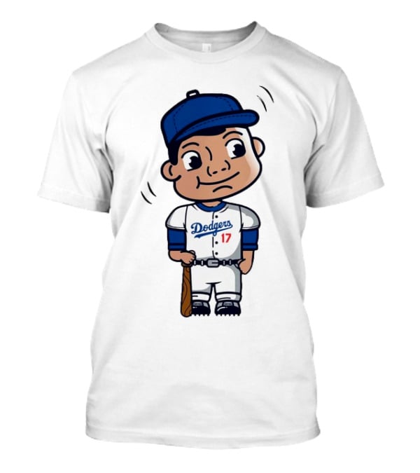 Shohei Ohtani Dodgers 17 Cartoon Bobblehead T-Shirt