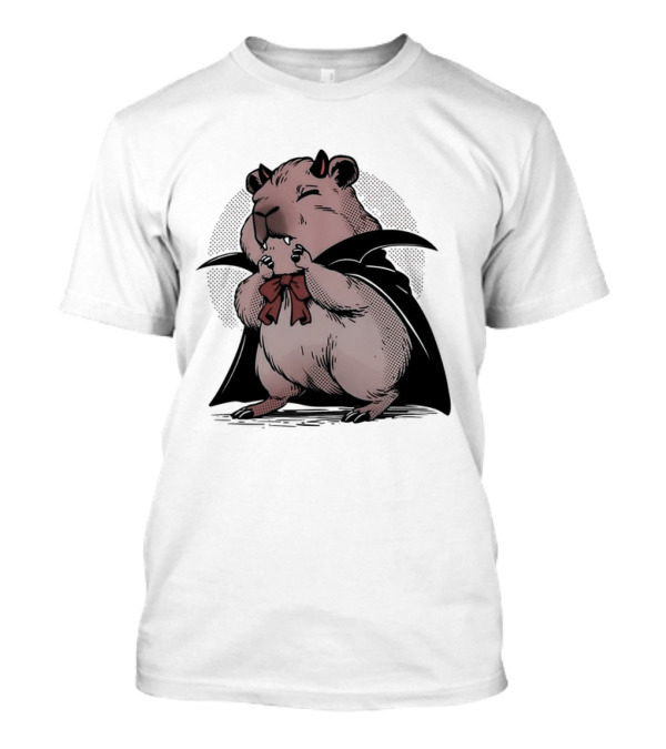 Vampire Capybara Vampybara Mashup Funny Halloween Cape Bowtie T-Shirt