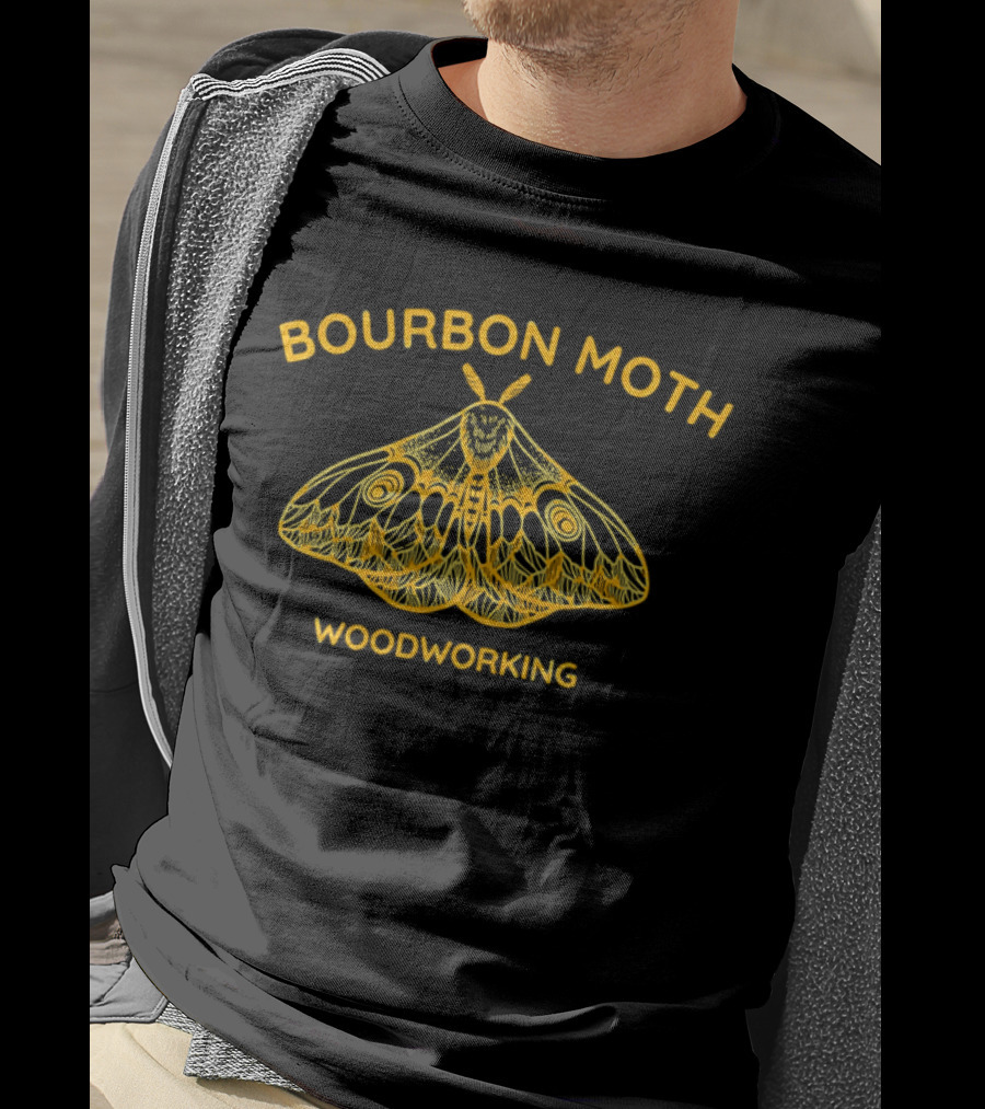 Bourbon Moth Woodworking Intricate Moth T-Shirt