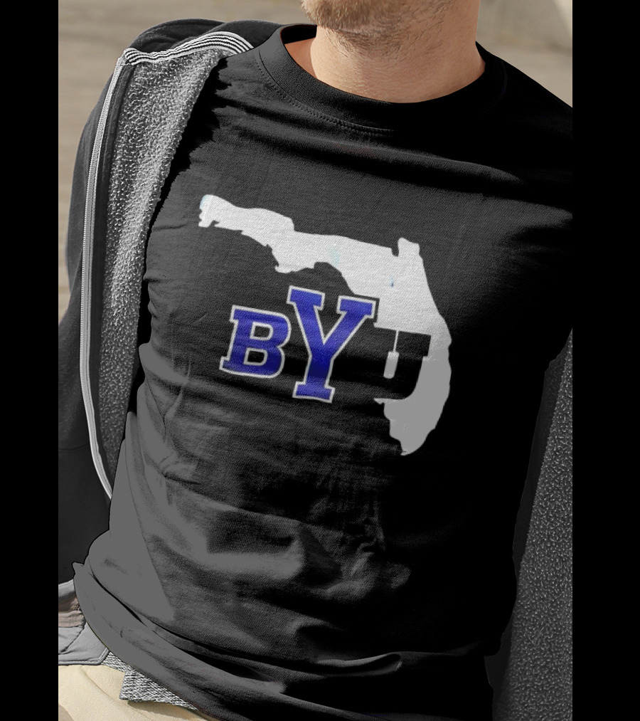 BYU Logo Over Florida Map T-Shirt