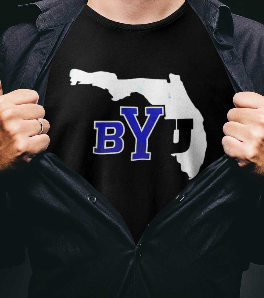 BYU Logo Over Florida Map T-Shirt
