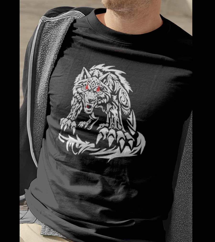 Jacob Fatu Wolf Classic Tribal Red Eyes T-Shirt