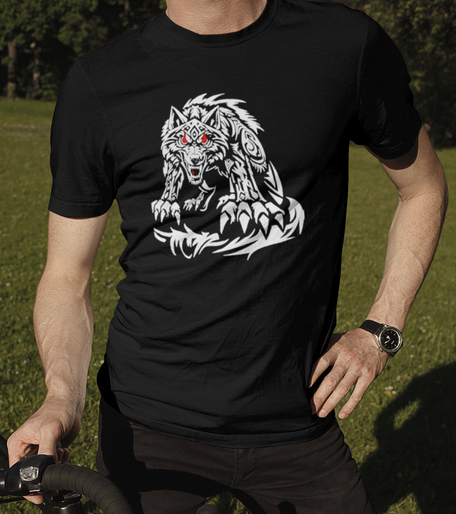 Jacob Fatu Wolf Classic Tribal Red Eyes T-Shirt
