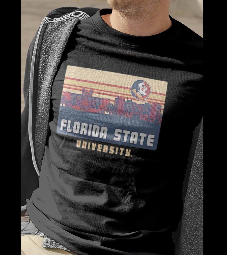 Florida State University Seminoles Campus Skyline Retro T-Shirt