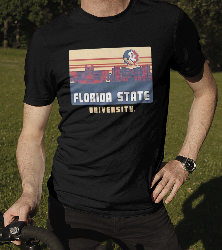 Florida State University Seminoles Campus Skyline Retro T-Shirt