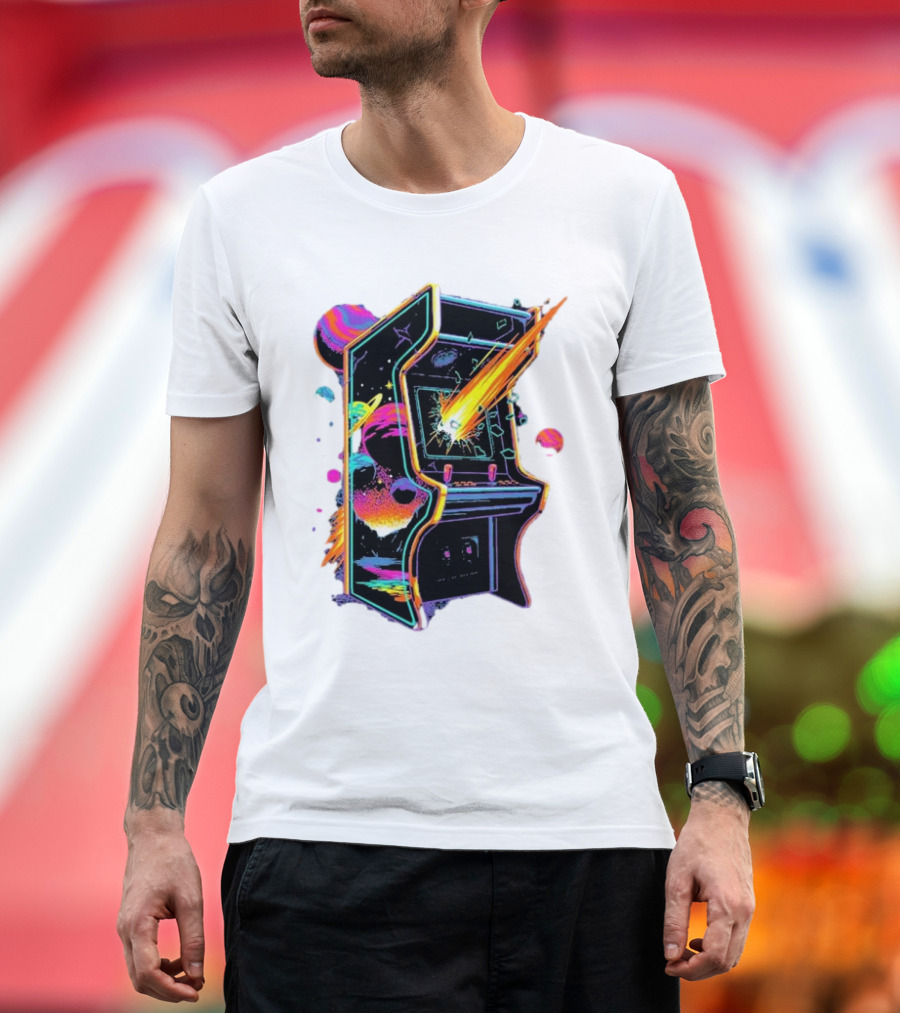 Arcade Nebula Intotheam Cosmic Retro Explosion T-Shirt