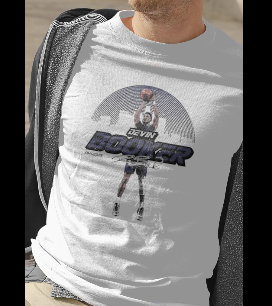Devin Booker Phoenix Skyline Basketball Signature T-Shirt