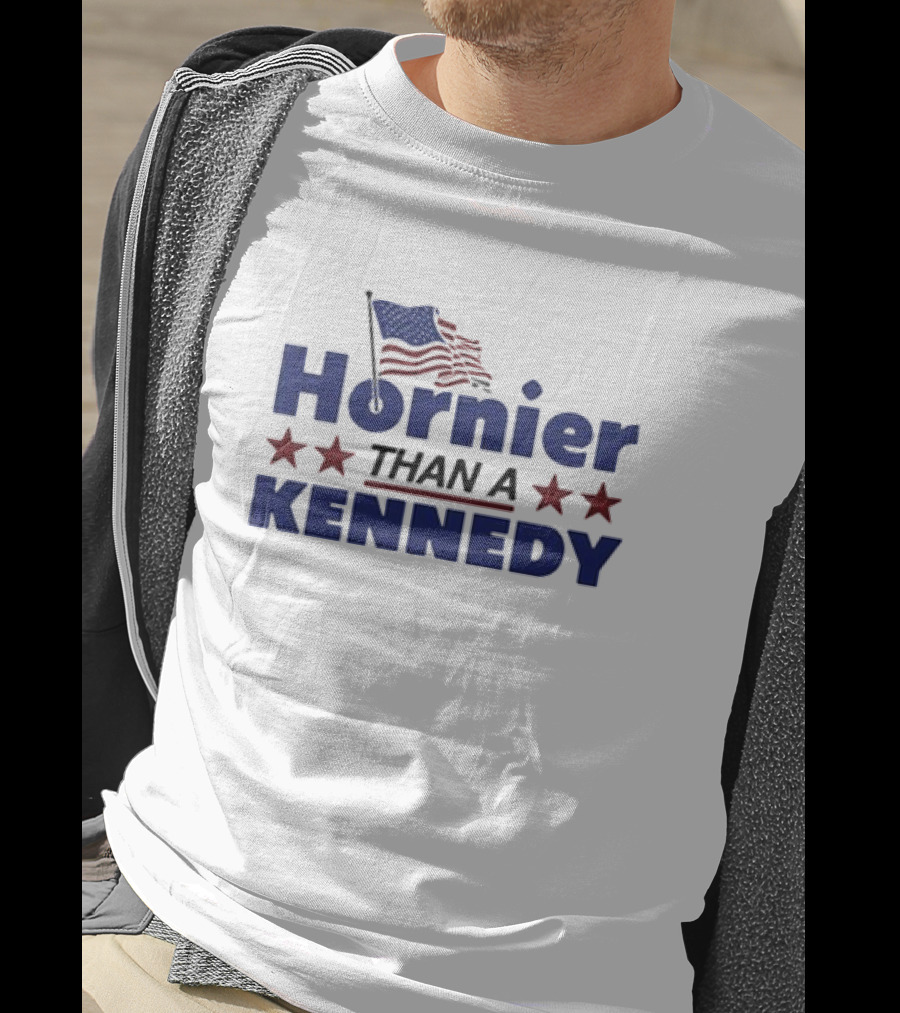Hornier Than A Kennedy American Flag Stars T-Shirt