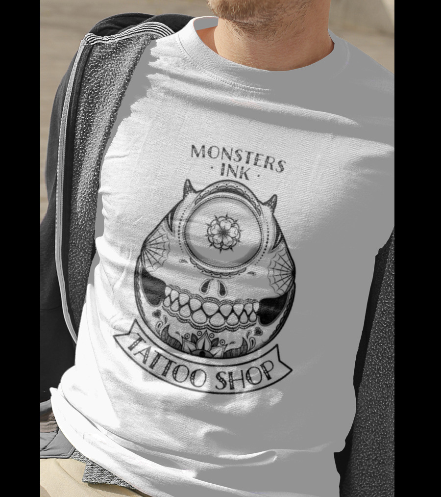 Monsters Ink Mike Tattoo Shop Cyclops Skull T-Shirt