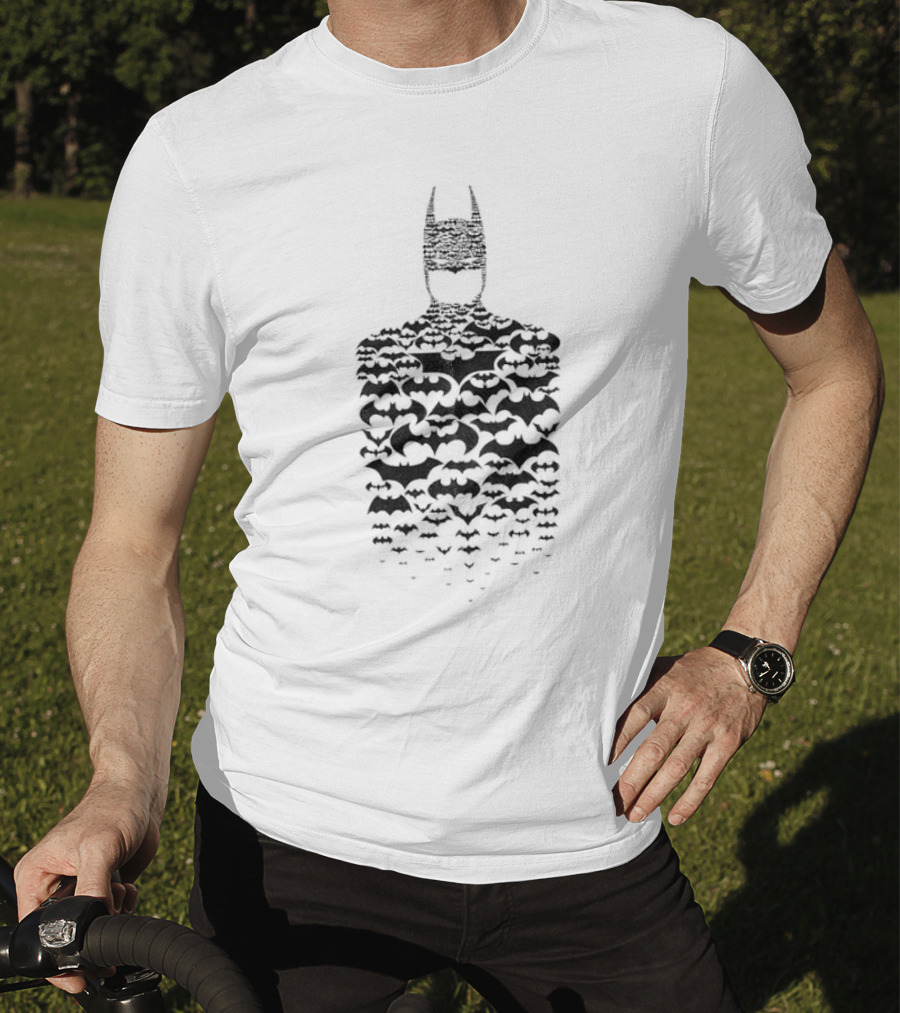 Rising Batman Symbol Silhouette With Bats T-Shirt