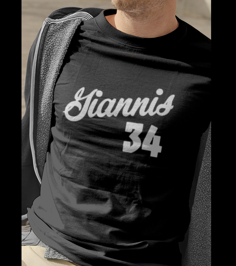 Giannis Antetokounmpo Milwaukee 34 Script Basketball T-Shirt