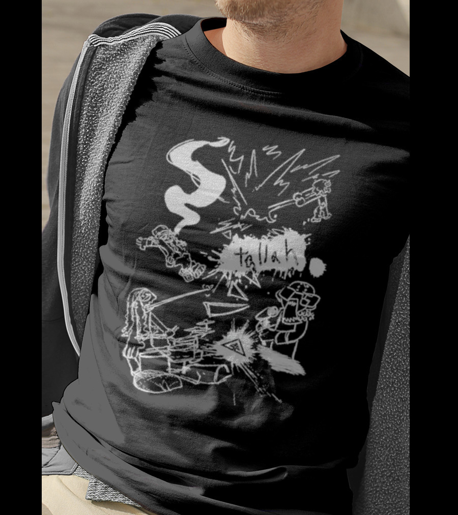 Nomad Hard Knock Black Tallah Abstract White Scribble T-Shirt