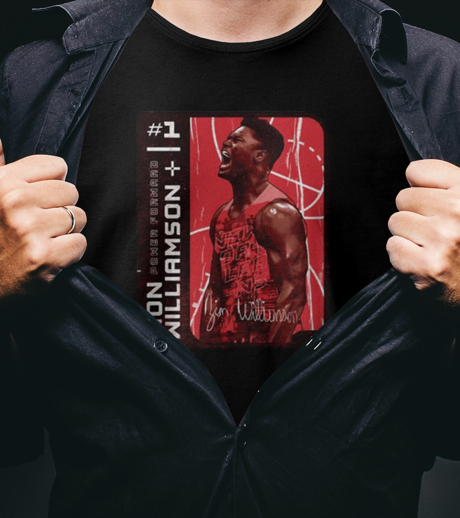 Zion Williamson #1 Power Forward Basketball Signature Card T-Shirt