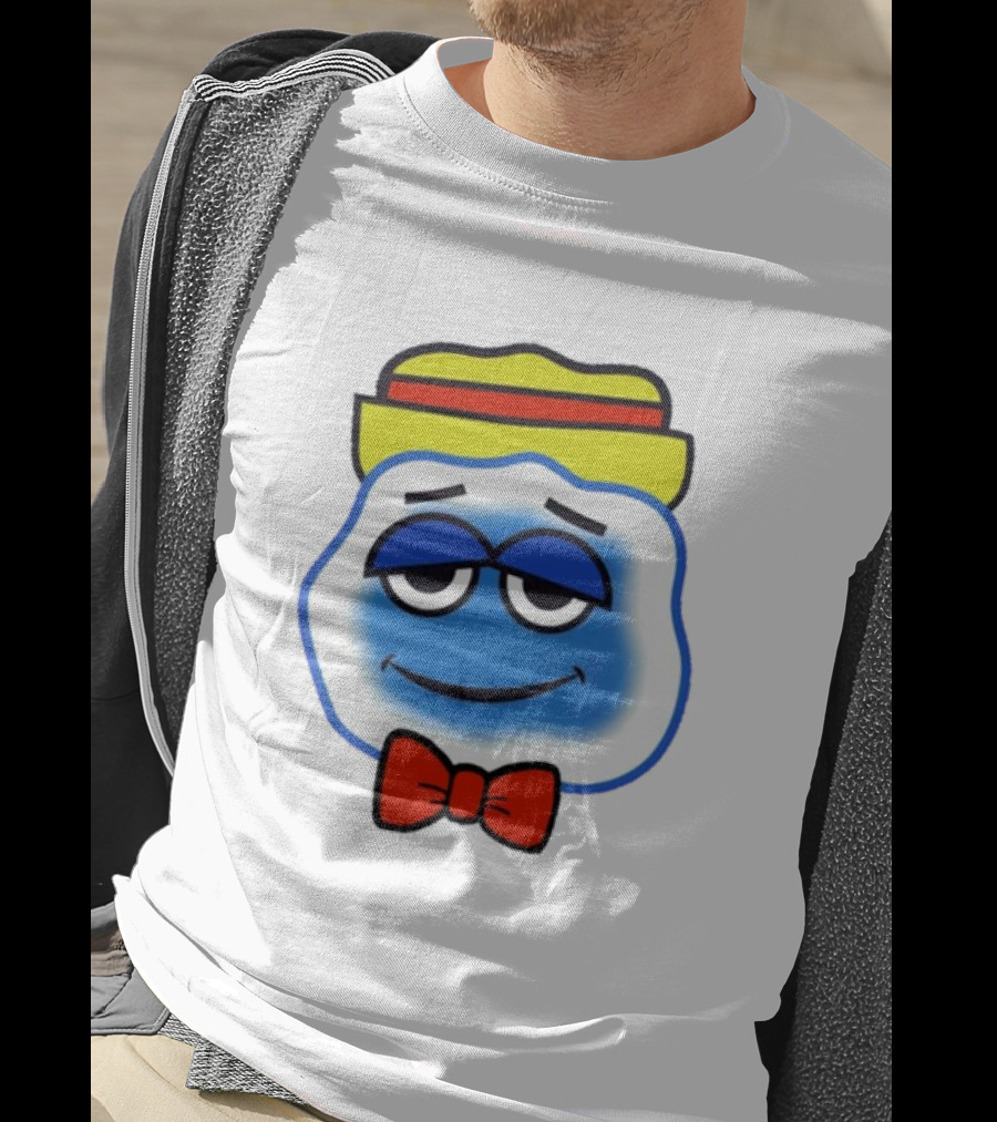 Blooo Ice Cartoon Face With Yellow Hat And Red Bowtie Cute T-Shirt