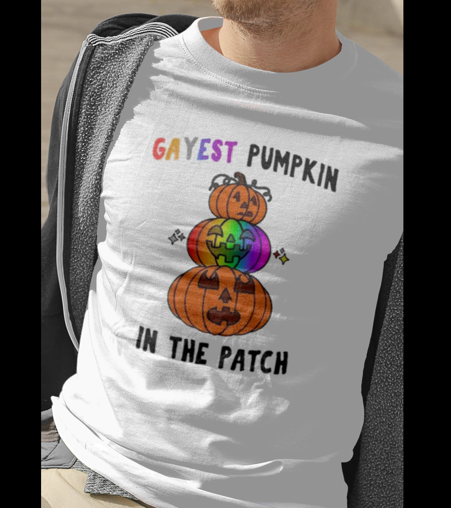 Gayest Pumpkin In The Patch Rainbow Jack-O'-Lanterns T-Shirt