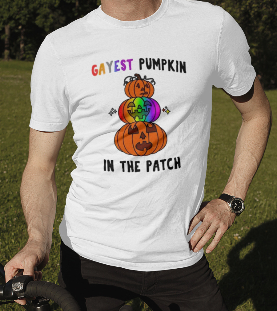 Gayest Pumpkin In The Patch Rainbow Jack-O'-Lanterns T-Shirt