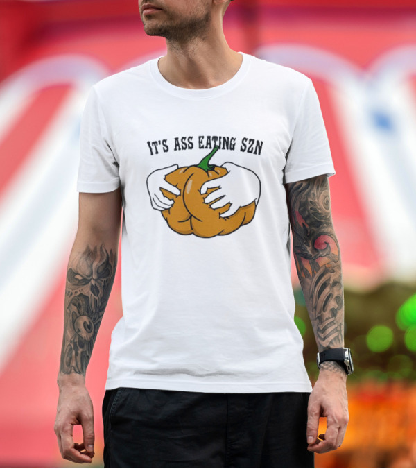 Premium T-Shirt: IT'S ASS EATING SZN Funny Autumn Pumpkin Hands T-Shirt IT'S ASS EATING SZN Funny Autumn Pumpkin Hands T-Shirt