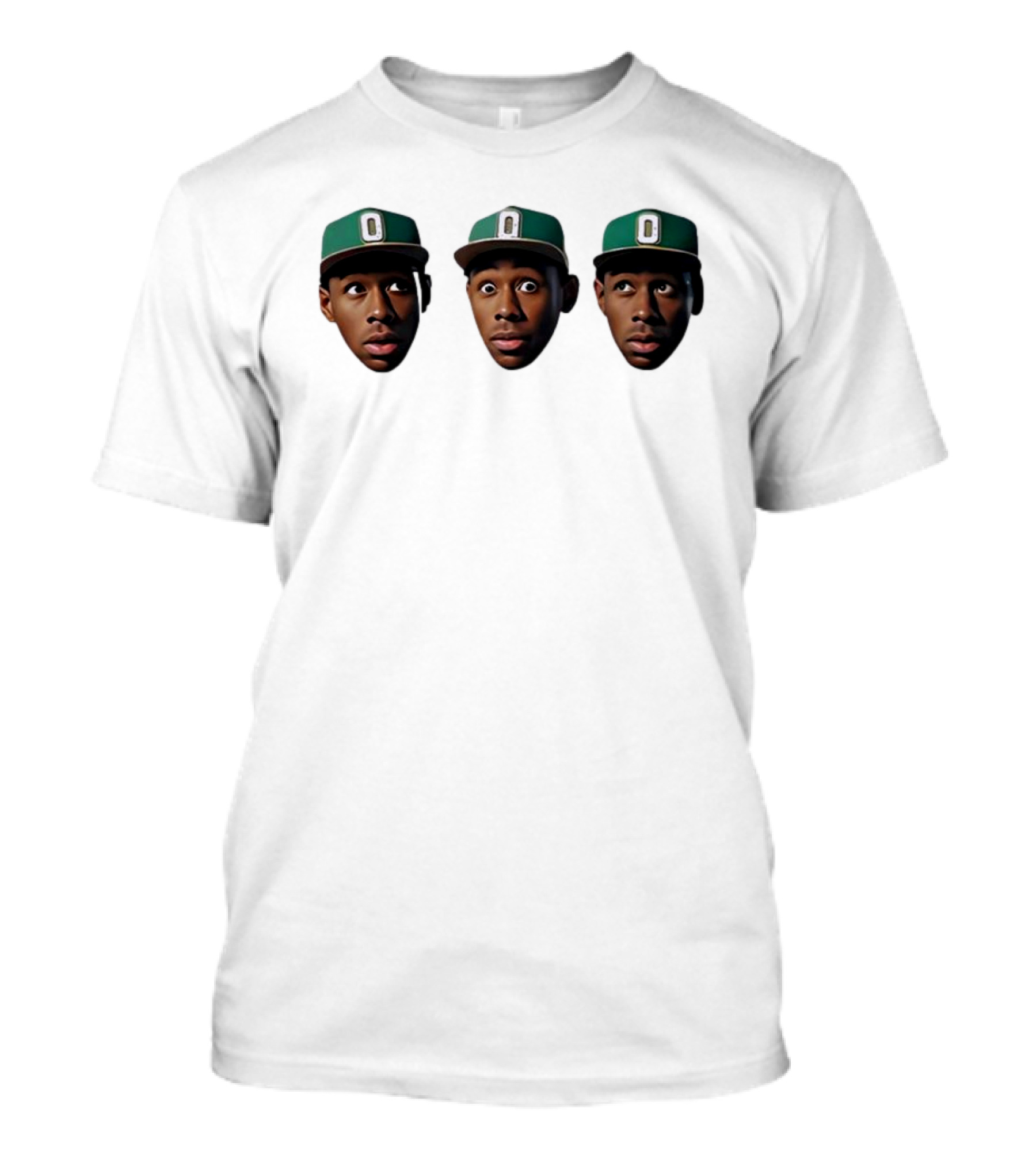 Mystic Tylers Three Faces Green Hat Iconic Expressions T-Shirt