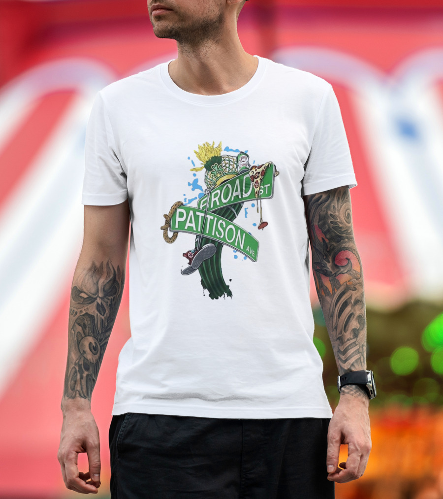 Broad Street Pattison Avenue Philly Icons Pizza Snake Hat Boot T-Shirt