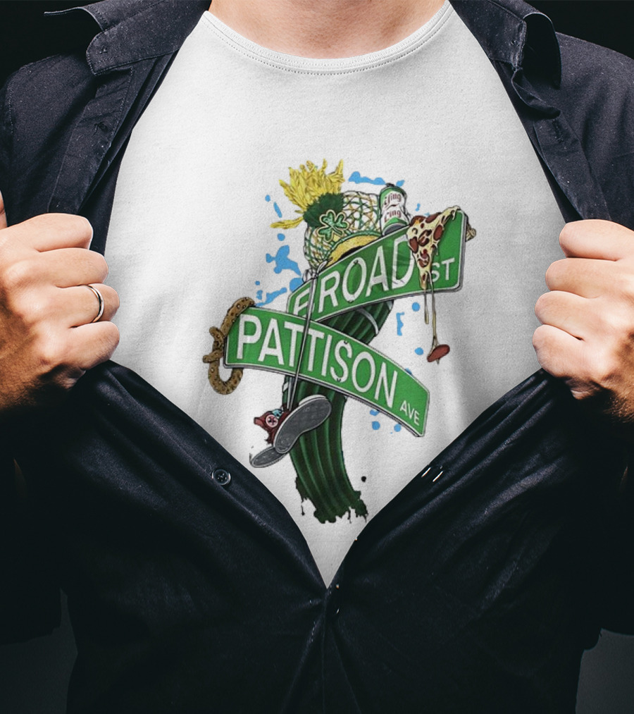 Broad Street Pattison Avenue Philly Icons Pizza Snake Hat Boot T-Shirt