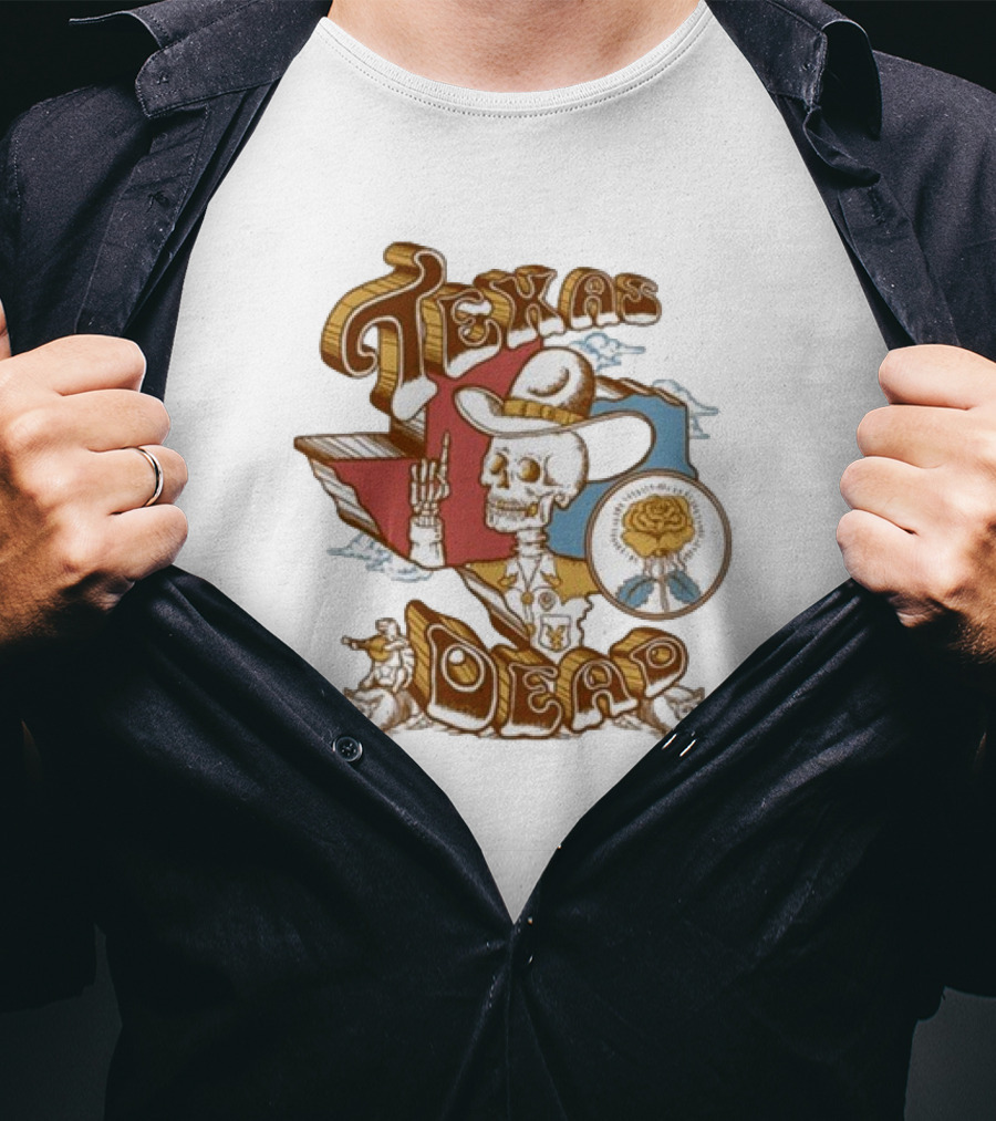 Texas Dead Skeleton Cowboy Illustration Austin, Texas T-Shirt