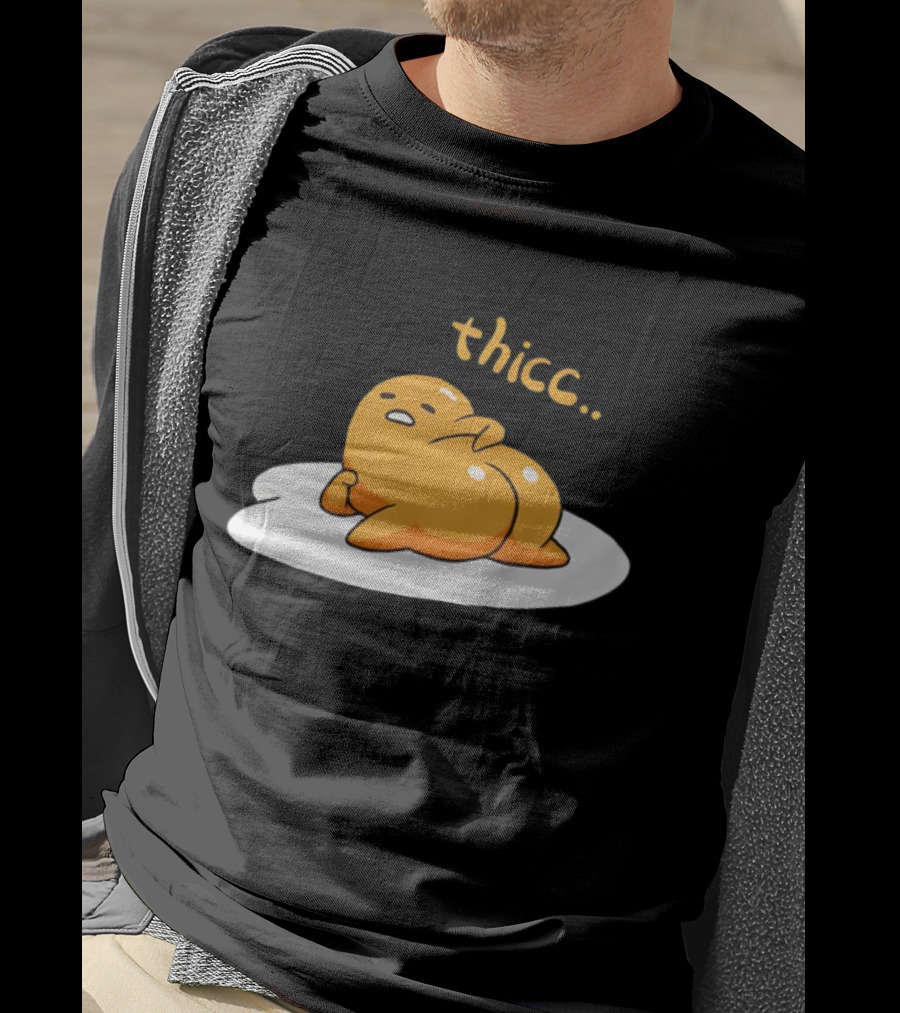 Gudetama Thicc Meme White Egg Yolk Character T-Shirt