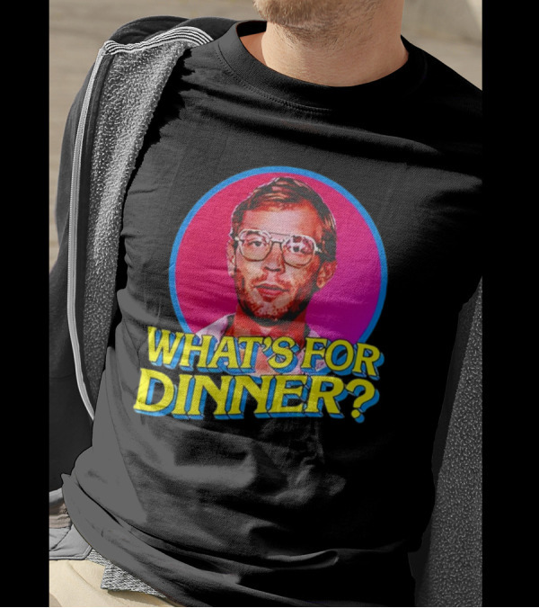 Jeffrey Dahmer What's For Dinner Retro Style Vintage Glasses Circle T-Shirt
