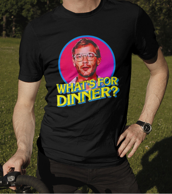 Jeffrey Dahmer What's For Dinner Retro Style Vintage Glasses Circle T-Shirt