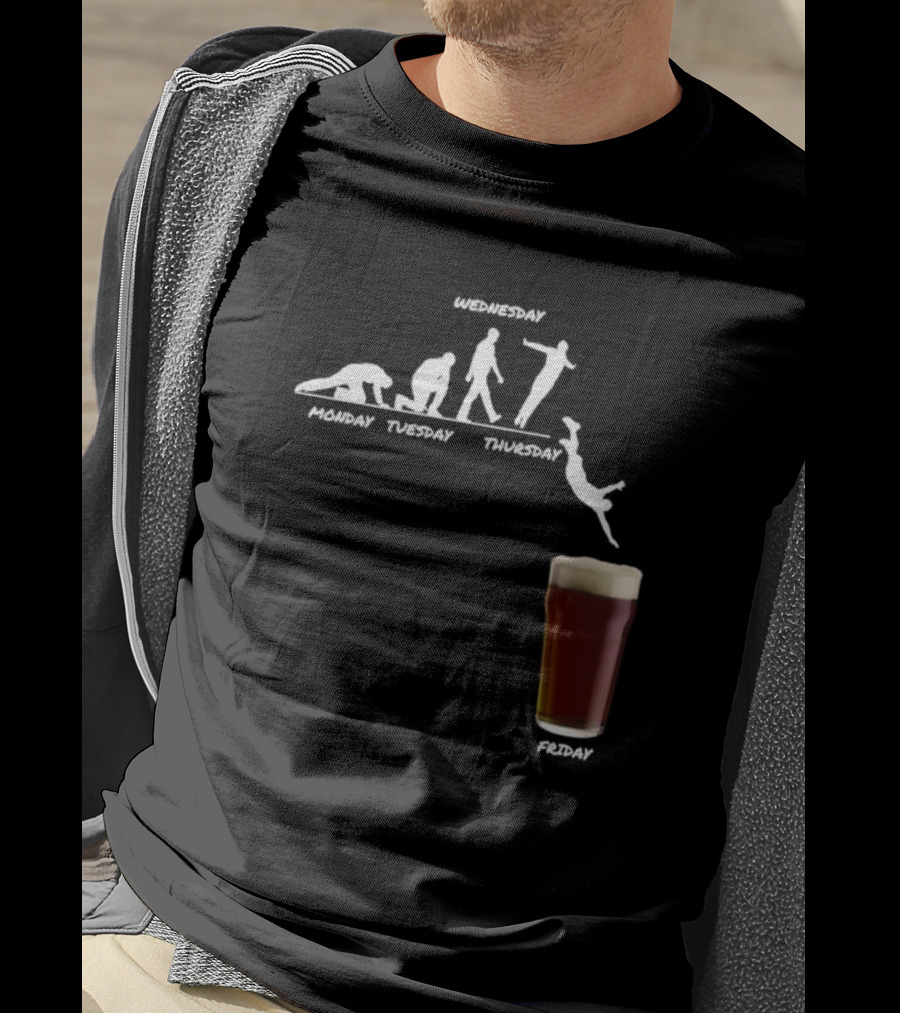 Monday Tuesday Wednesday Thursday Friday Evolution Meme T-Shirt