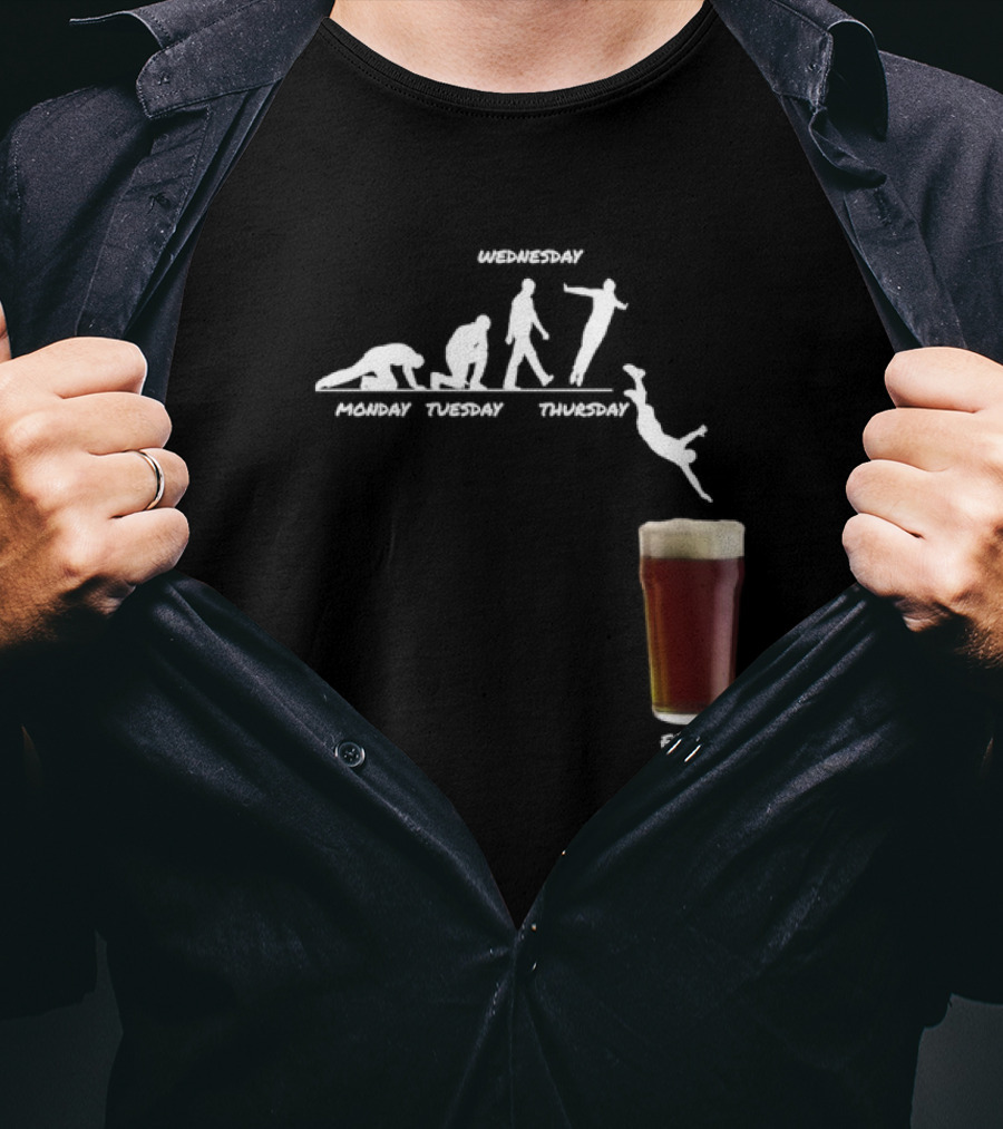 Monday Tuesday Wednesday Thursday Friday Evolution Meme T-Shirt