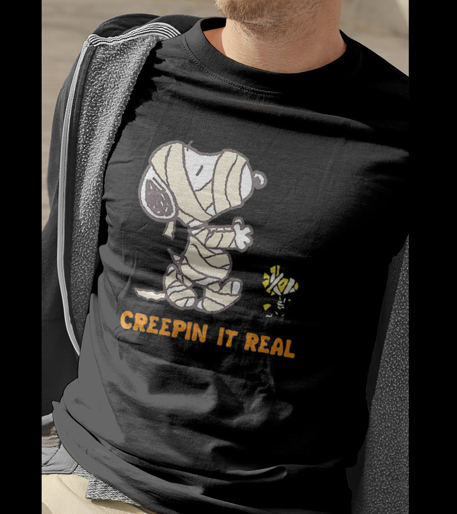 Peanuts Snoopy And Woodstock Mummy Creepin’ It Real T-Shirt