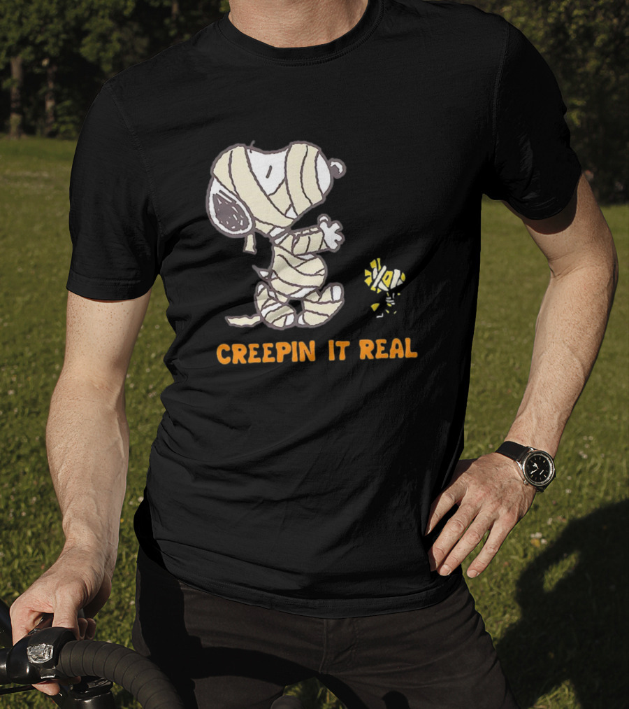 Peanuts Snoopy And Woodstock Mummy Creepin’ It Real T-Shirt