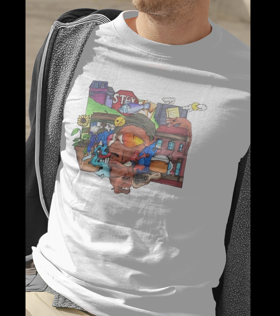 Stay Positive Bloom Thru The Pain With Urban Cityscape And Nature T-Shirt