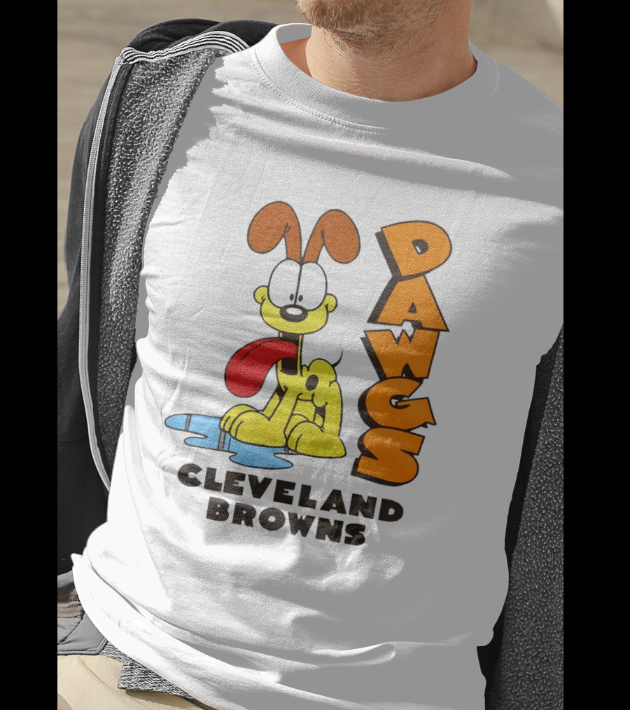 Dawgs Cleveland Browns Odie Garfield Cartoon T-Shirt