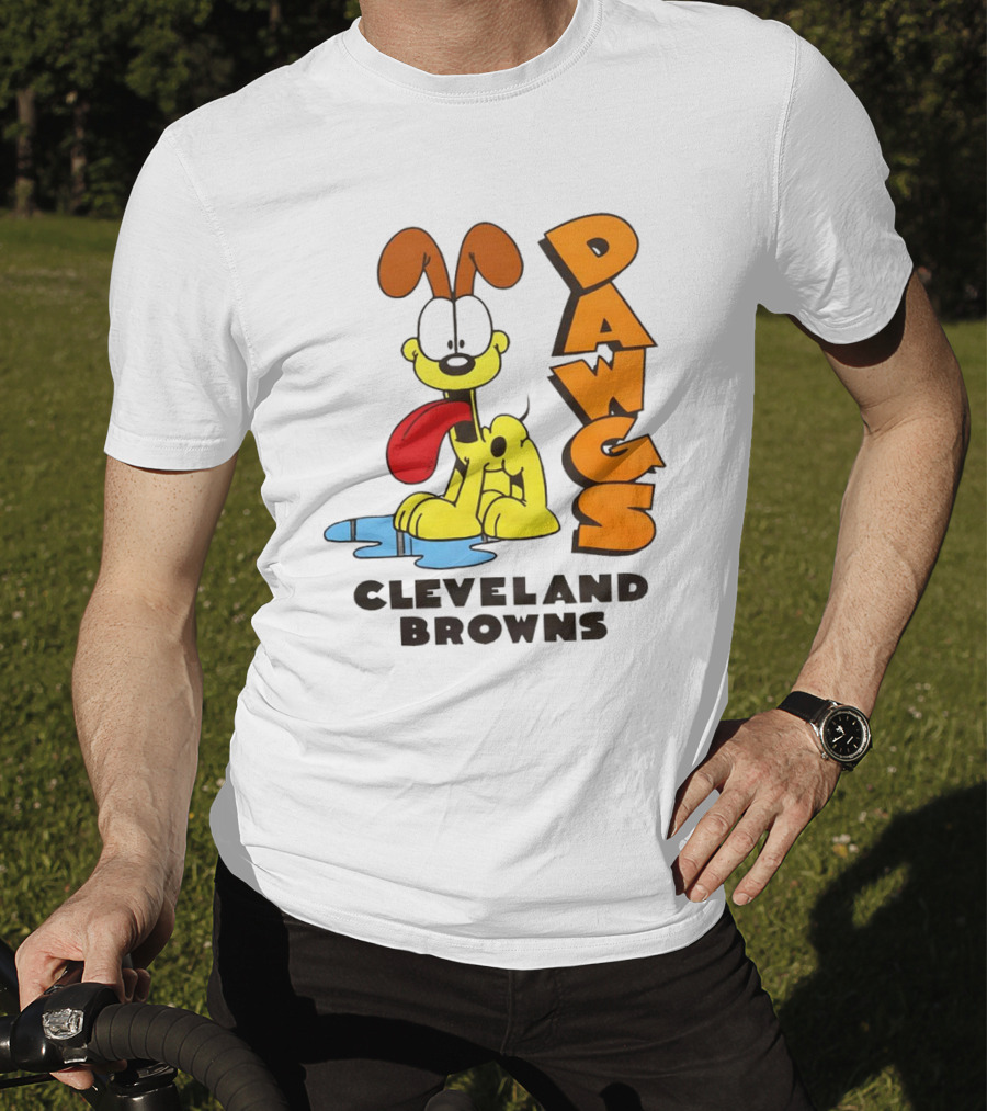 Dawgs Cleveland Browns Odie Garfield Cartoon T-Shirt
