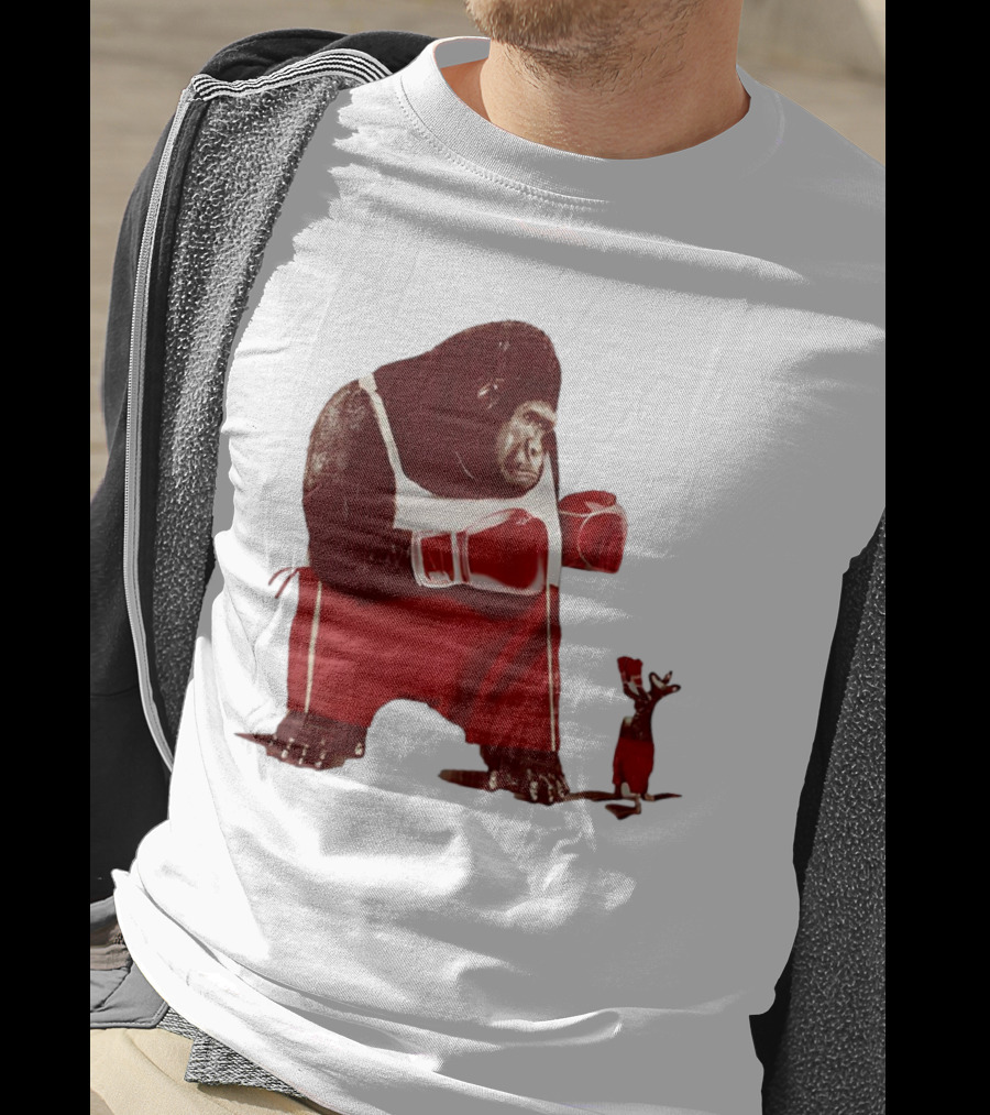 Gorilla Boxing Kangaroo Showdown In Red Boxing Gear T-Shirt