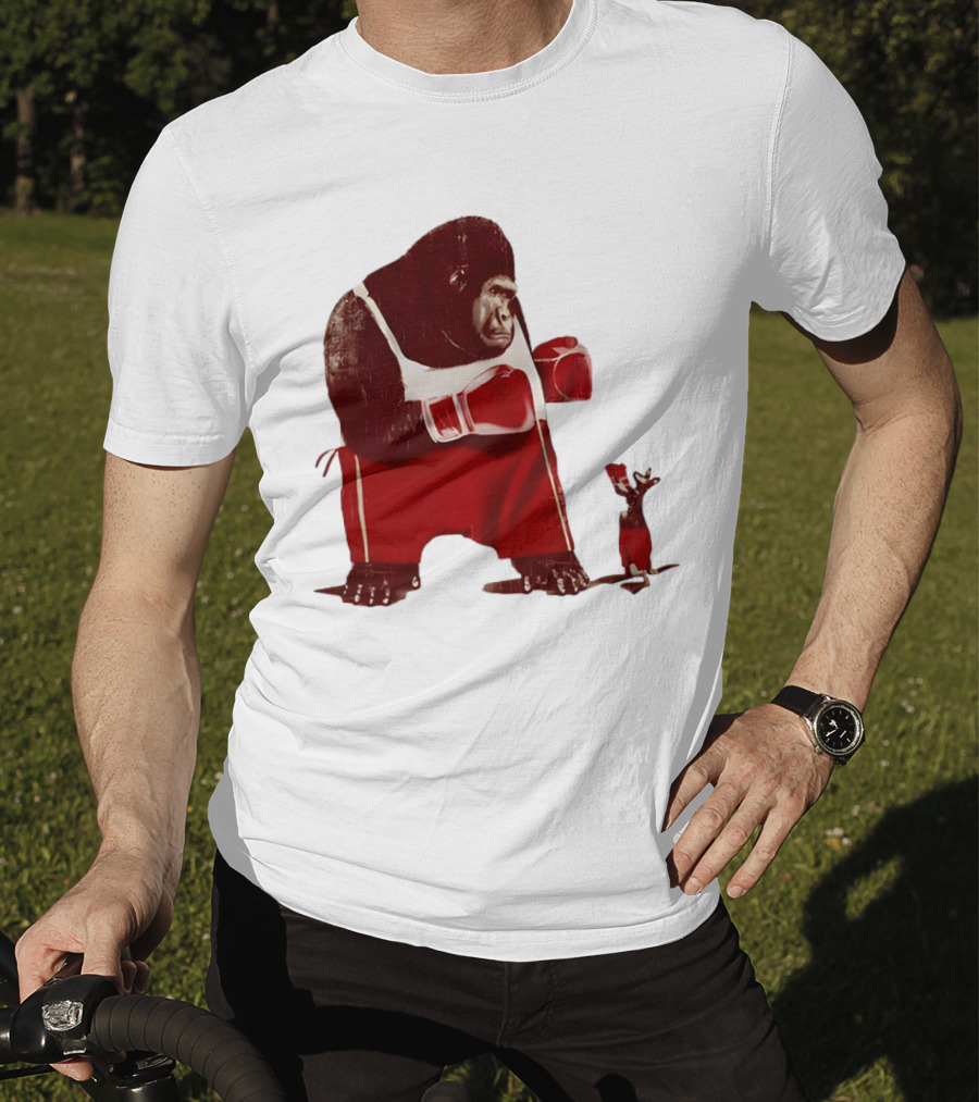 Gorilla Boxing Kangaroo Showdown In Red Boxing Gear T-Shirt