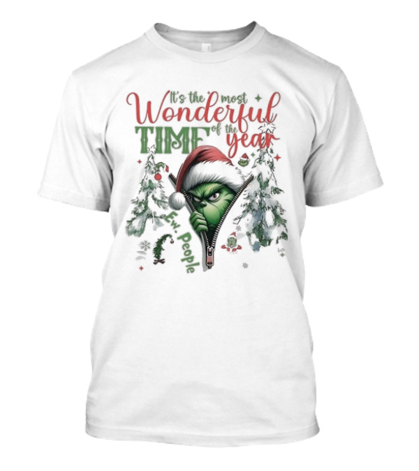 Grinch Ew People It's The Most Wonderful Time Of The Year 2024 Christmas Sneaky T-Shirt