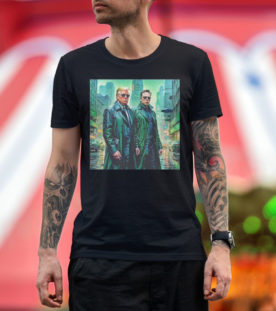 Donald Trump Elon Musk in The Matrix Style Image T-Shirt