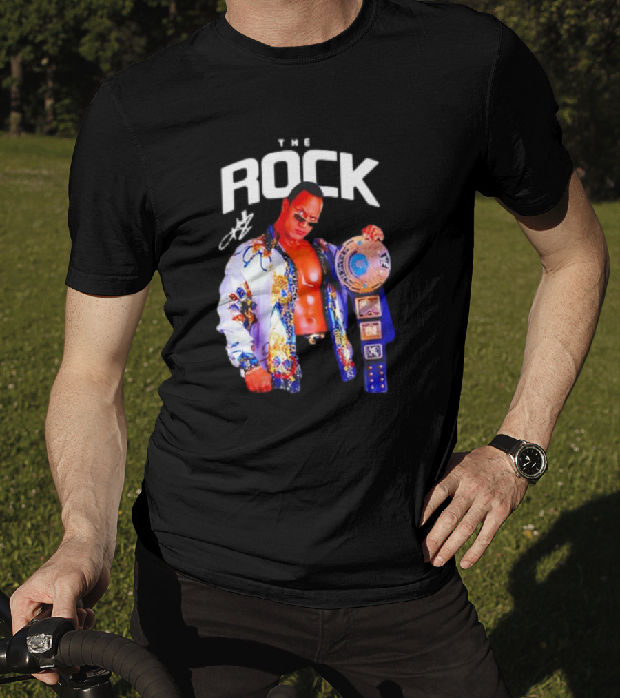 The Rock Wrestlemania Champion Medium Signature T-Shirt
