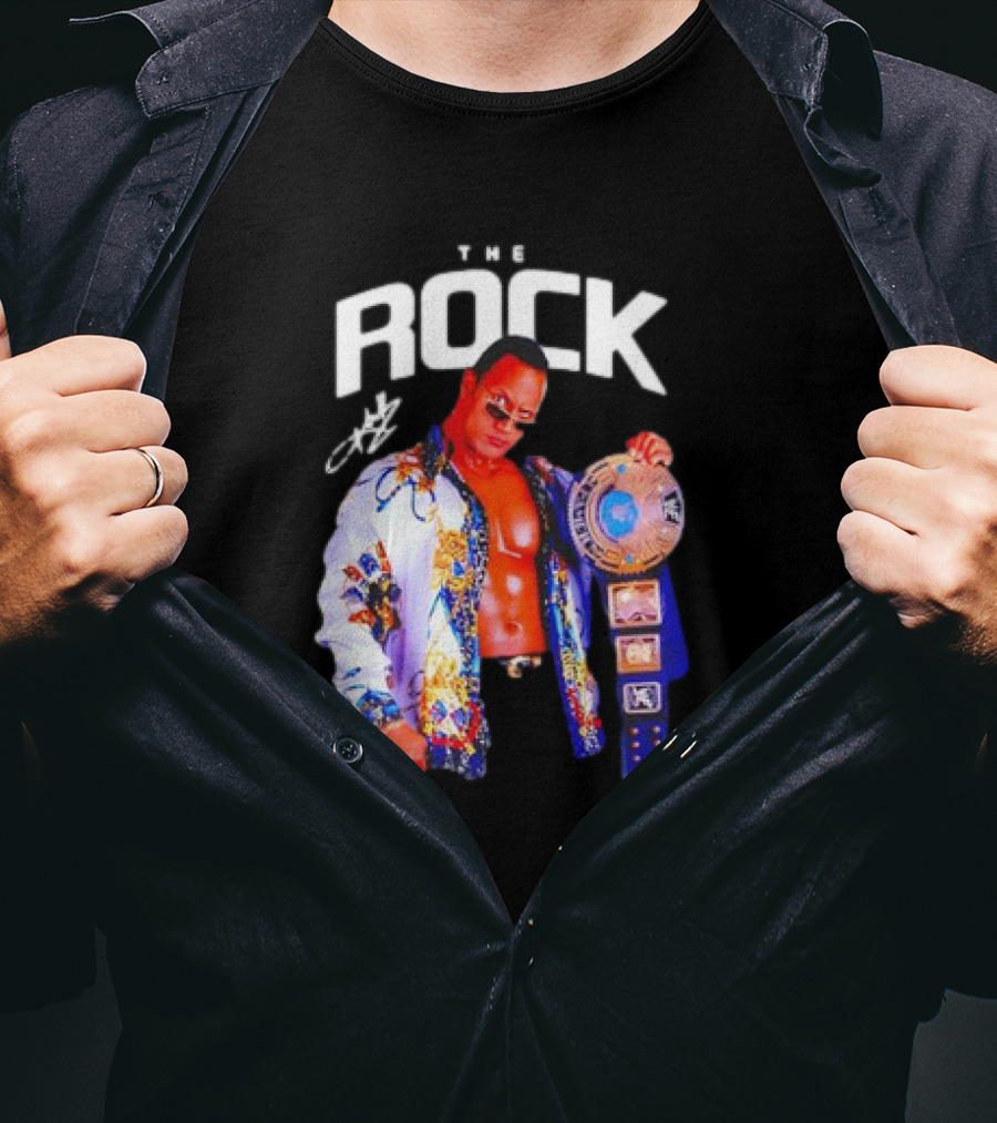 The Rock Wrestlemania Champion Medium Signature T-Shirt