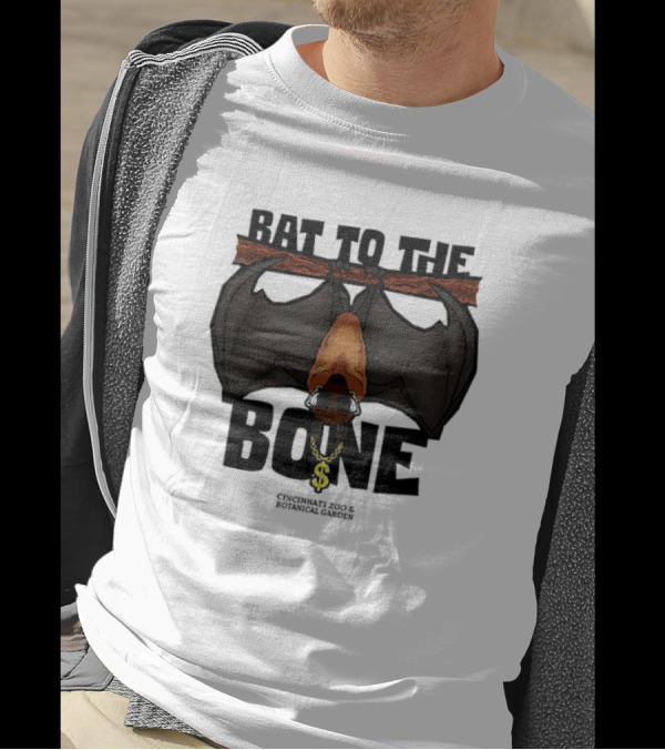 Bat To The Bone Cincinnati Zoo And Botanical Garden Bat Hanging With Dollar Sign Necklace T-Shirt