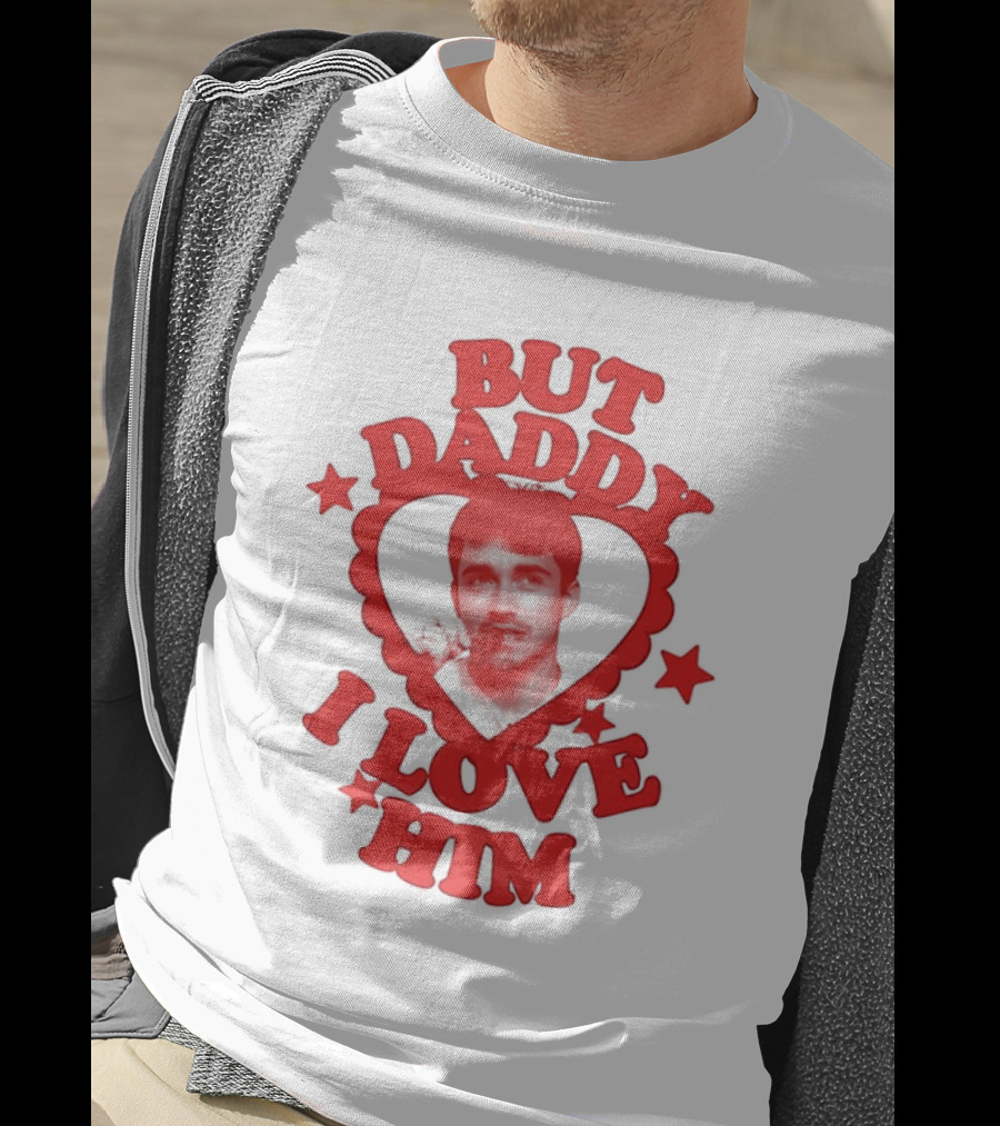 Charles Leclerc But Daddy I Love Him Heart Frame With Red Stars T-Shirt