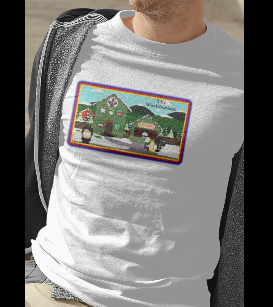 The Workhorses South Park Cartoon Snowy Neighborhood Scene T-Shirt