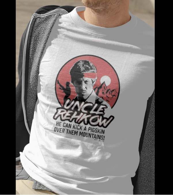 Uncle Rehkow He Can Kick A Pigskin Over Them Mountains Retro Vintage Karate T-Shirt