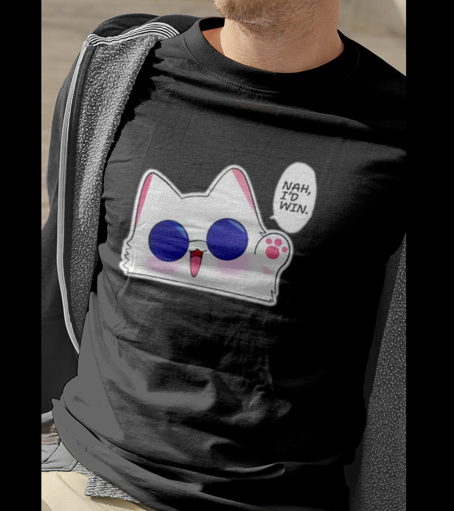 Cute Funny Cat Anime Meme Nah I'd Win Gojo Cat T-Shirt