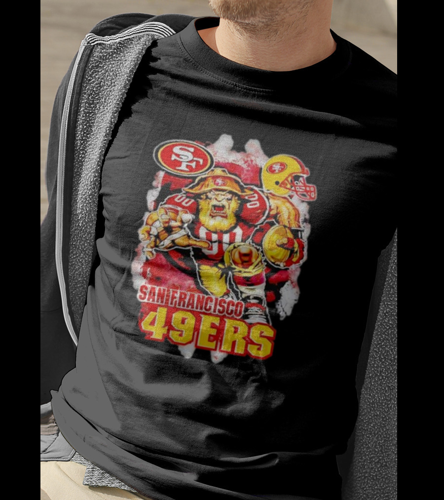 San Francisco 49ers NFL Fierce Lion Mascot Graphic For Fans T-Shirt