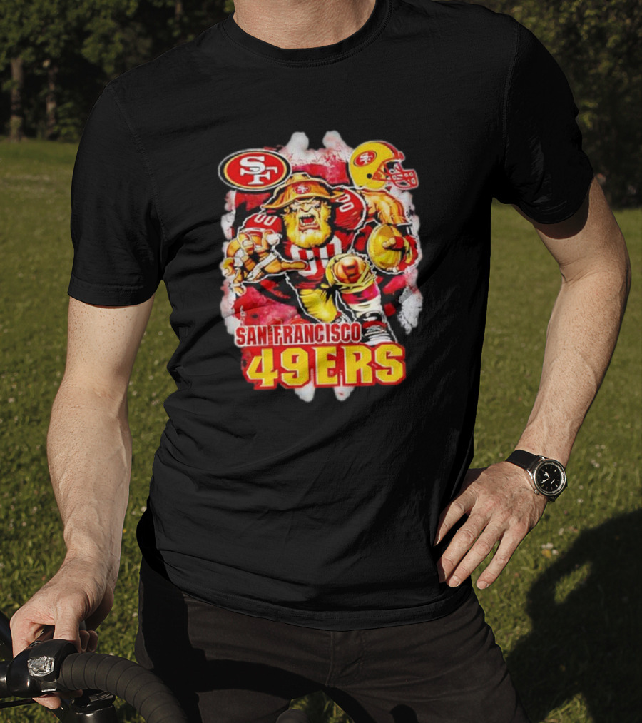 San Francisco 49ers NFL Fierce Lion Mascot Graphic For Fans T-Shirt