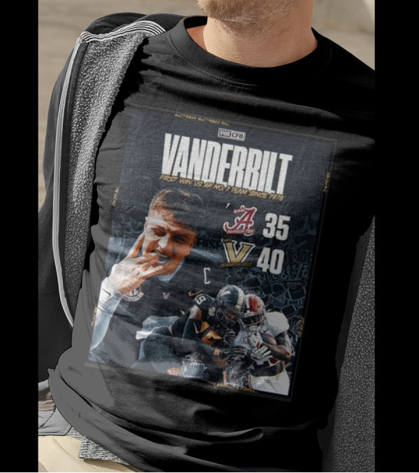 Vanderbilt First Win Vs AP No. 1 Alabama 35-40 Victory Since 1978 T-Shirt