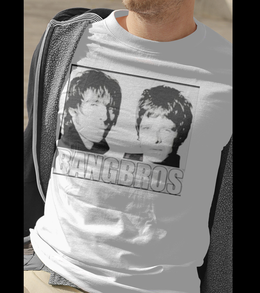 Bangbros Retro Picture Oasis Band Members Black And White Photo T-Shirt